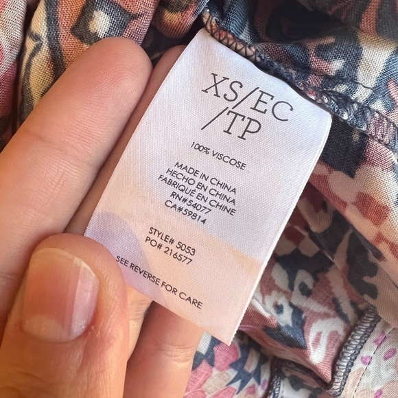 Euc Cabi XS Ruffled Skirt in a Red Boho Floral Print - Picture 6 of 11